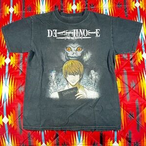 Death Note Anime T Shirt Size Med Shonen Jump Black Vintage Rare Faded Y2K